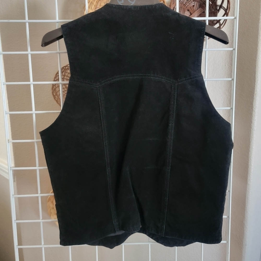 Cripple Creek Black Suede Leather Vest Sz M - Picture 6 of 7